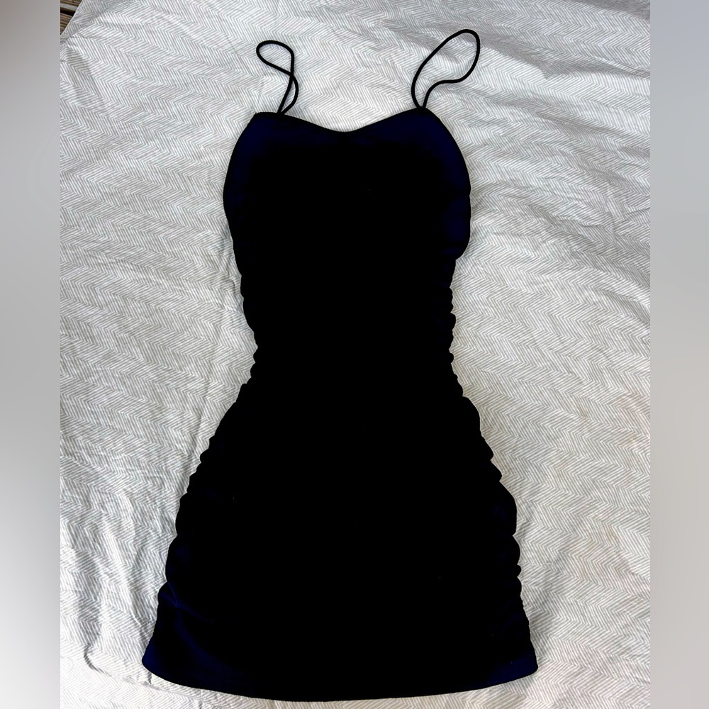 SHEIN Black Mini Dress with Spaghetti Straps